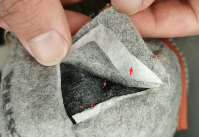 contact angle of mask and polypropylene melt —blown nonwoven